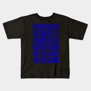 Blue Medieval Tile Pattern Kids T-Shirt